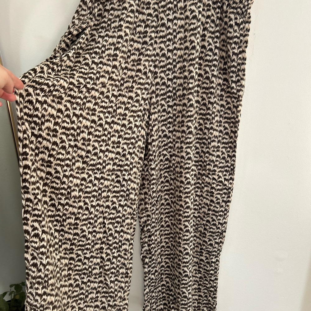 H&M Black and cream Patterned Wide Leg Jumpsuit